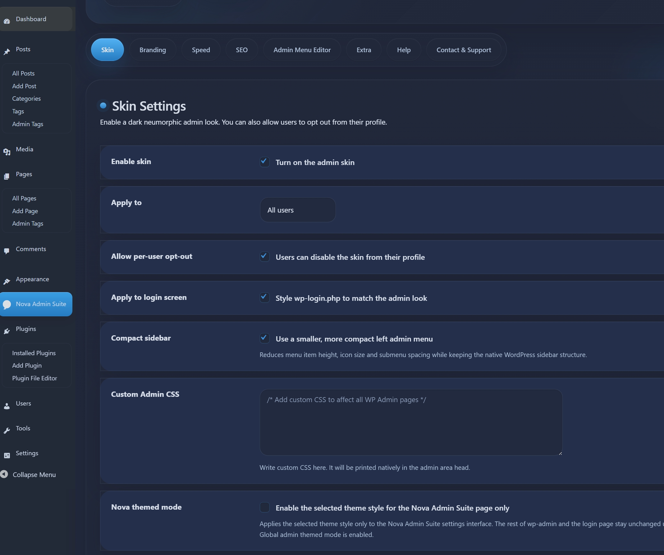 Elegant Dark Mode Preview